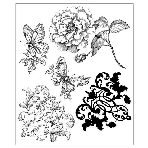 Sizzix Studio Clear Stamps Ornamental Butterflies by Willow Wolfe (667028)