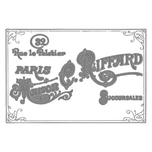 Sizzix Studio A6 Multi-Level Embossing Folder Vintage Label by Willow WolfeÊ(667029)