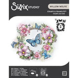 Sizzix Studio Clear Stamps Set w/ Framelits Die Artful Blooms by Willow Wolfe (667031)