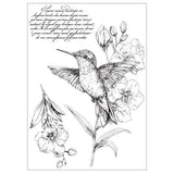 Sizzix Studio Clear Stamps w/ Stencils Hummingbird and Orchids by Willow Wolfe (667125)