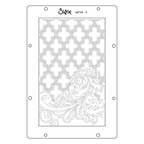 Sizzix Studio Clear Stamps w/ Stencils Birds and Biscuits by Willow Wolfe (667126)