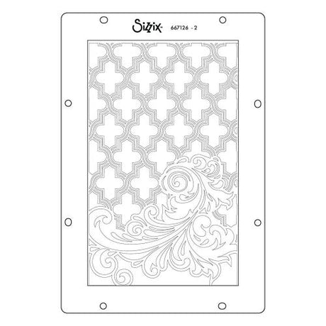 Sizzix Studio Clear Stamps w/ Stencils Birds and Biscuits by Willow Wolfe (667126)