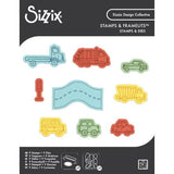 Sizzix Kid Create Clear Stamps Set w/Framelits Die Cars and Trucks (667151)