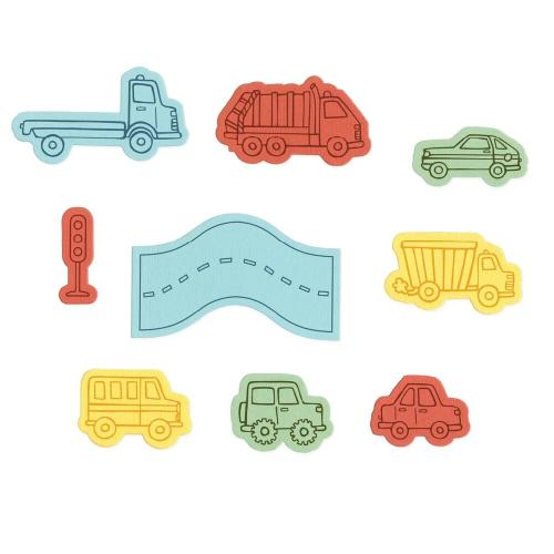 Sizzix Kid Create Clear Stamps Set w/Framelits Die Cars and Trucks (667151)