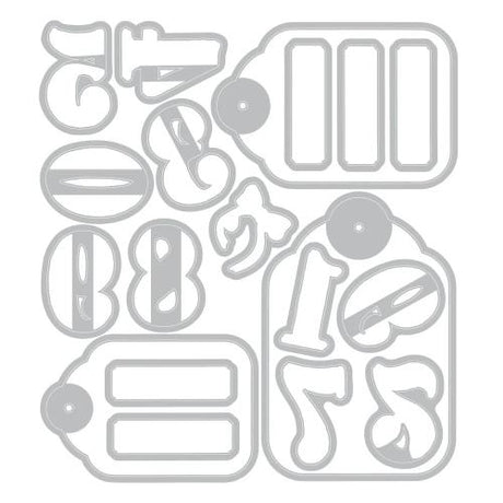 Sizzix Clear Stamps Set w/Framelit Dies Holiday Tags by 49 & Market (667180)
