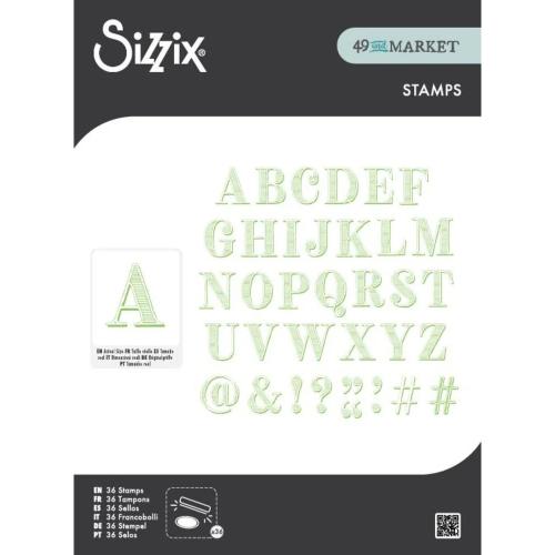 Sizzix Clear Stamps Set Textured Alphabet by 49 & Market (667184)