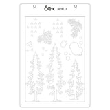 Sizzix Clear Stamps Set w/ Stencils Set Outdoor Essentials by 49 & Market (667185)