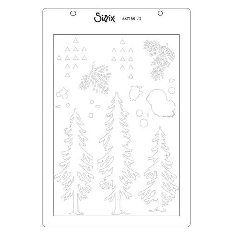 Sizzix Clear Stamps Set w/ Stencils Set Outdoor Essentials by 49 & Market (667185)