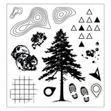 Sizzix Clear Stamps Set w/ Stencils Set Outdoor Essentials by 49 & Market (667185)