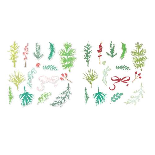 Sizzix Clear Stamps w/ Framelits Die Winter Greenery by Vicki Boutin (667188)