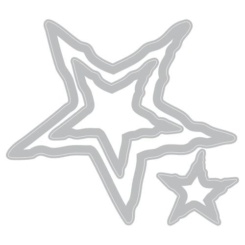 Sizzix Stencil A4 w/ Framelits Die Script Layering Stars by Vicki Boutin (667191)