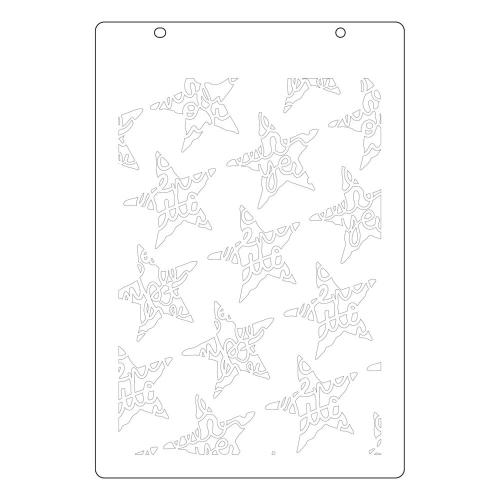 Sizzix Stencil A4 w/ Framelits Die Script Layering Stars by Vicki Boutin (667191)