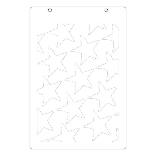 Sizzix Stencil A4 w/ Framelits Die Script Layering Stars by Vicki Boutin (667191)