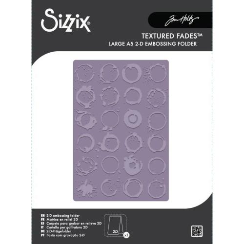 Sizzix 2D Texture Fades A5 Embossing Folder Large Vault Ringer by Tim Holtz (667239)