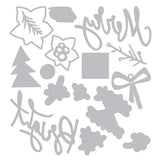Sizzix 2D Texture Fades w/ Thinlits Die Vault Side-Order Merry + Bright by Tim Holtz (667248)