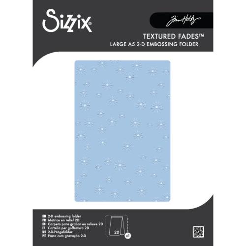 Sizzix 2D Texture Fades w/ A5 Embossing Folder Vault Sparkle Stars by Tim Holtz (667250)