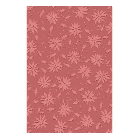 Sizzix 2D Texture Fades w/ A5 Embossing Folder Vault Holly Poinsettia by Tim Holtz (667252)