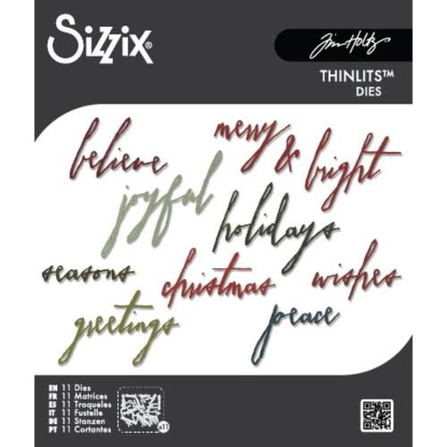Sizzix Thinlits Die Classic Holiday Handwriting y Tim Holtz (660979)