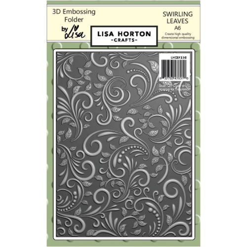 Lisa Horton Swirling Leaves A6 3D Embossing Folder