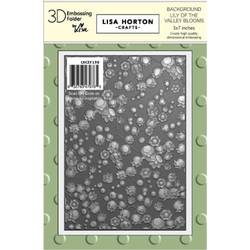 Lisa Horton Crafts Mini Blooms - Lily Of The Valley Background 5x7 3D Embossing Folder