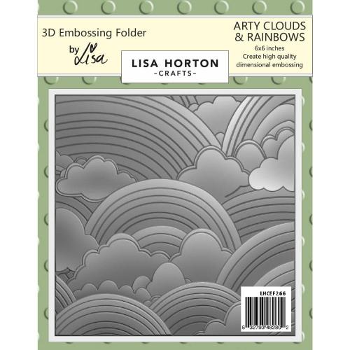 Lisa Horton Crafts 3D Embossing Folder 6"x6" Arty Clouds and Rainbows