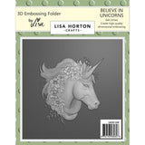 Lisa Horton Crafts 3D Embossing Folder 6"x6" Believe in Unicorns