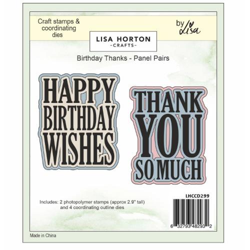 Lisa Horton Crafts Panel Pairs Stamps and Dies-Birthday/Thanks