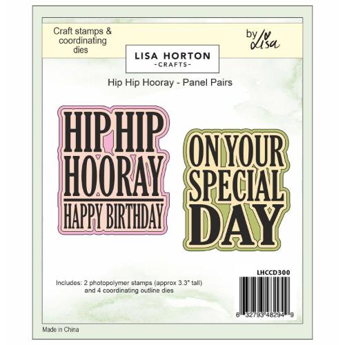 Lisa Horton Crafts Panel Pairs Stamps and Dies-Hip Hip Hooray