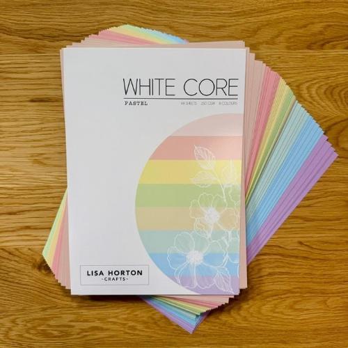 Lisa Horton Crafts 250gsm Cardstock 48/Pkg-White Core Pastel - Postage as per Actual