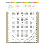 Waffle Flower Stitchable Cards 10/Pkg-Perforated Pinking Shapes SCP201