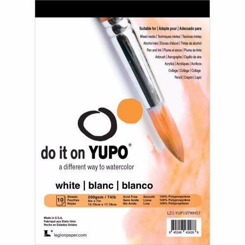 Yupo Paper 5"X7" 10 Sheets/Pkg White 74lb