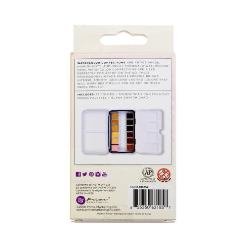 Prima Watercolor Confections Watercolor Pans 12/Pkg-Complexion - Postage as per Actual