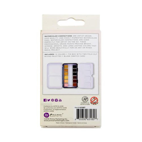 Prima Watercolor Confections Watercolor Pans 12/Pkg-Complexion - Postage as per Actual