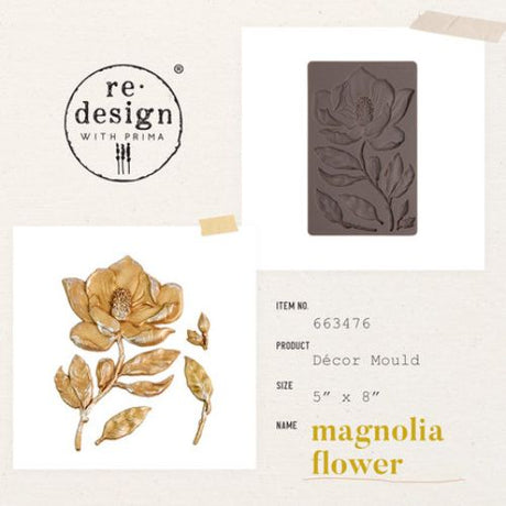 Re-Design with Prima Magnolia Flower 5x8 Inch Decor Mould