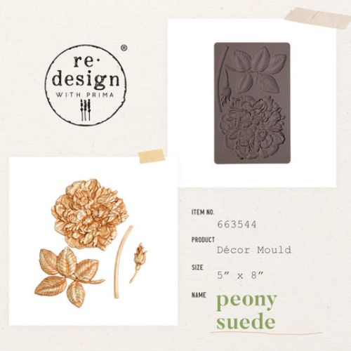 Re-Design with Prima Peony Suede 5x8 Inch Decor Mould