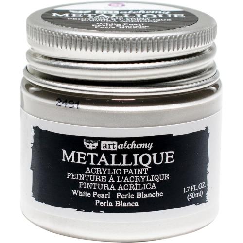 Finnabair Art Alchemy Acrylic Paint Metallique White Pearl