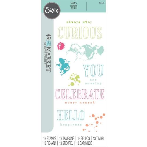 Sizzix Clear Stamps by 49 and Market Hello You Sentiments