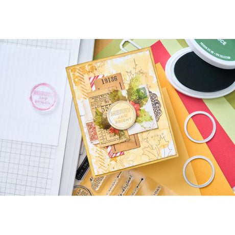 Sizzix Clear Stamps with Framelits Die  Jolly Sentiments by 49 and Market