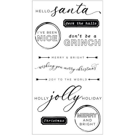 Sizzix Clear Stamps with Framelits Die  Jolly Sentiments by 49 and Market