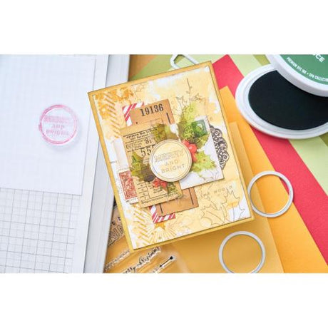 Sizzix A5 Clear Stamps with Framelits Die  Pencil Line Holly by 49 and Market