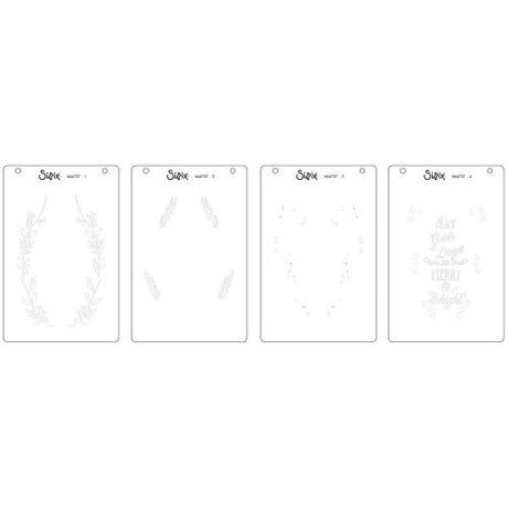 Sizzix Layered Stencils by Jen Long Merry & Bright #3 (4pcs)