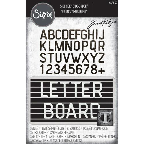 Sizzix 2D Texture Fades w/ Thinlits Die by Tim Holtz Vault Side Order Letterboard