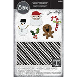 Sizzix 2D Texture Fades w/ Thinlits Die by Tim Holtz Vault Side Order Christmas Minis