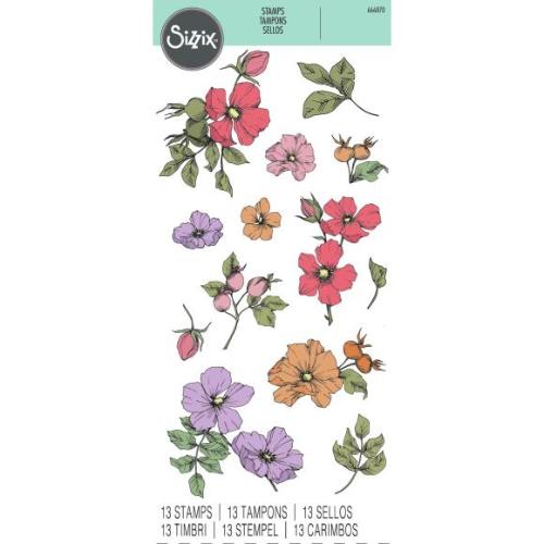 Sizzix - Clear Stamps Set 13pcs Wildflower Botanicals