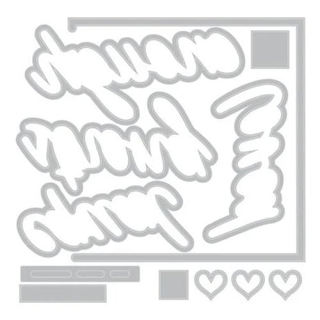 Sizzix Thinlits Die w/Stamps by 49 and Market A5 Affirmations (23+18pcs) (666944)