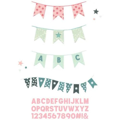 Sizzix Thinlits Die w/Stamps by 49 and Market Banner Bash (17+39pcs) (666945)