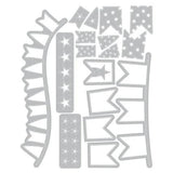 Sizzix Thinlits Die w/Stamps by 49 and Market Banner Bash (17+39pcs) (666945)