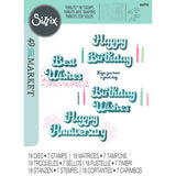 Sizzix Thinlits Die w/Stamps by 49 and Market Birthday Wishes (18+7pcs) (666946)