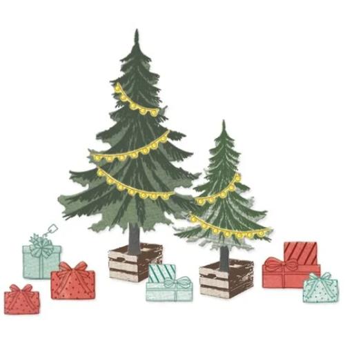 Sizzix Framelits Die w/Stamps by 49 and Market Trees and Trinkets (15+17pcs) (667013)