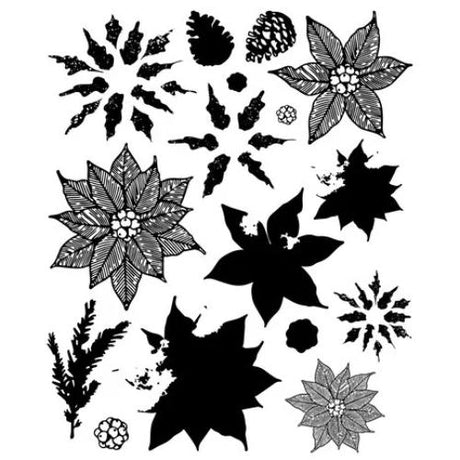 Sizzix Framelits Die w/Stamps by 49 and Market Poinsettia Trio (10+16pcs) (667015)